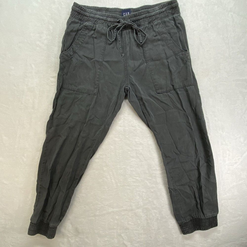 Gap Pants Womens S gray Utility Jogger Tencel Pull On Drawstring Comfy Casual